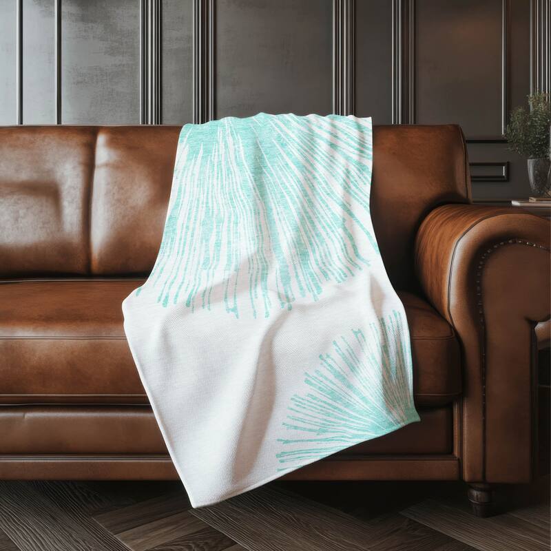 Premium Machine Washable Contemporary Burst Sherpa Throw Blanket - Teal - 4'2" x 5'10"