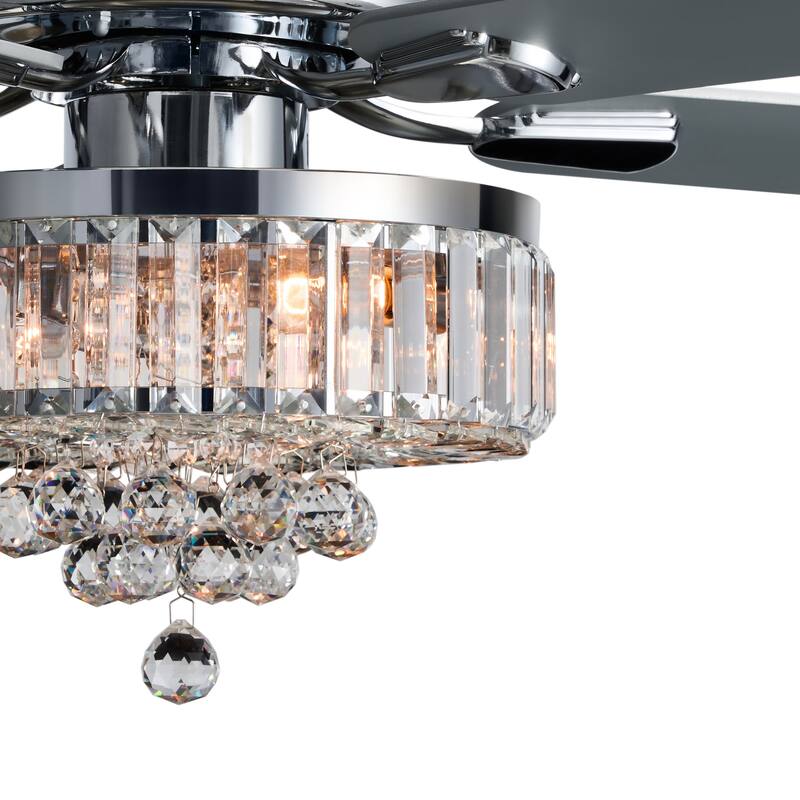 CO-Z 52 Inch Crystal Chandelier Ceiling Fan with Lights and Remote