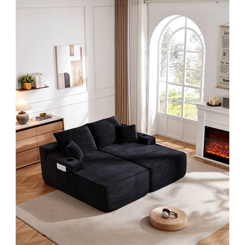 69" Cloud Sectional Couch, L-Shape Chaise with R-Shape Chaise with Deep Seat, and Comfortable 2 Seater Couch