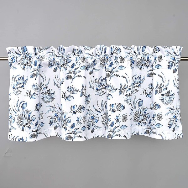 DriftAway Claire Watercolor Floral Leaves Room Darkening Window Curtain Valance Rod Pocket. Opens flyout.