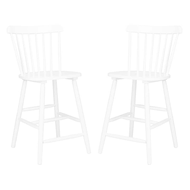 SAFAVIEH Arra 24-inch Spindle Farmhouse Counter Stool (Set of 2) - 19.9" x 20.1" x 43.1" - 20"W x 20"D x 38"H