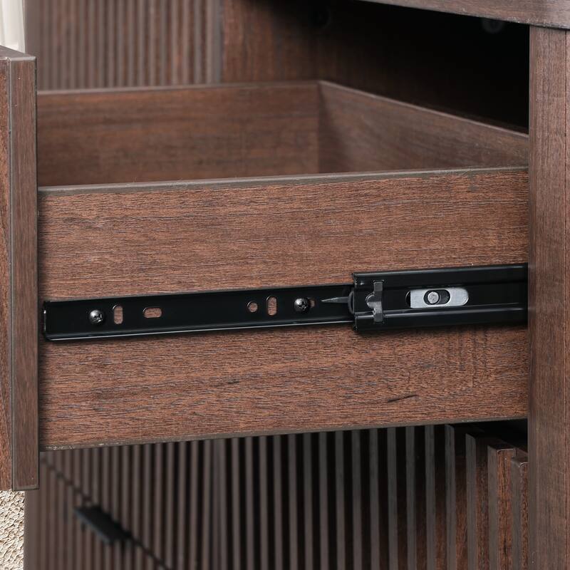 WAMPAT Fluted 6 Drawers Dresser,63" Wide Chest of Drawer