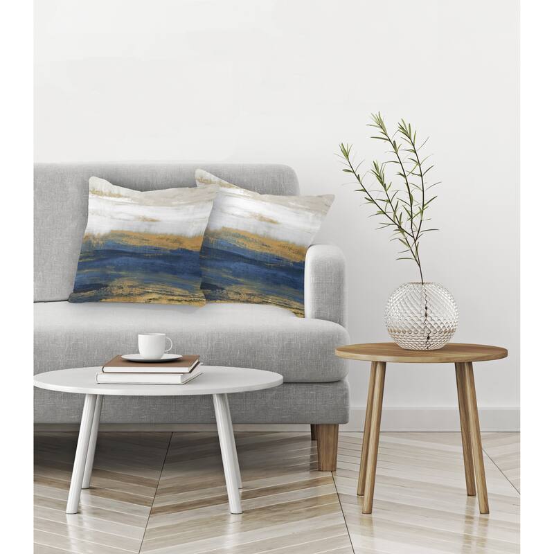 Laural Home Deep Shades Of Blue Abstract Indoor Decorative Pillow