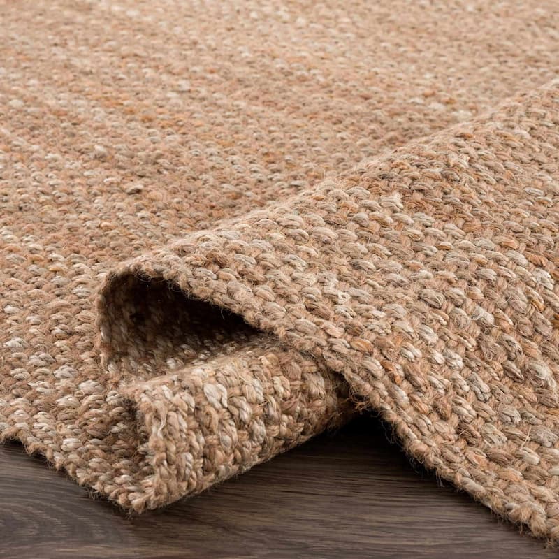 Hauteloom Jute Rug Collection - Natural Fiber Jute Farmhouse Area Rug - 9' x 13' - Tan / Herndon