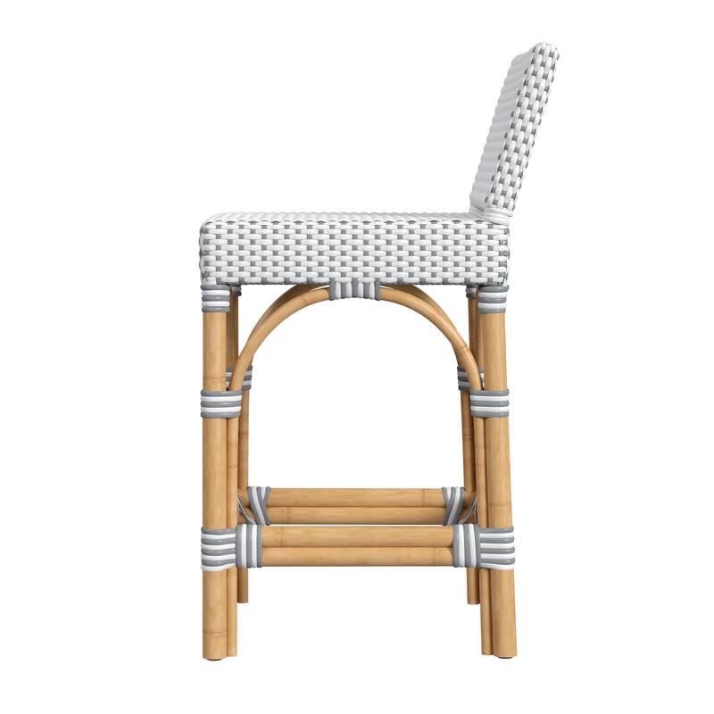 Serienna 24.5"H Seat Rattan Low Back Counter Stool