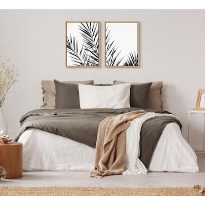 Kate and Laurel Sylvie Palm I and II BW Framed Canvas by Amy Lighthall