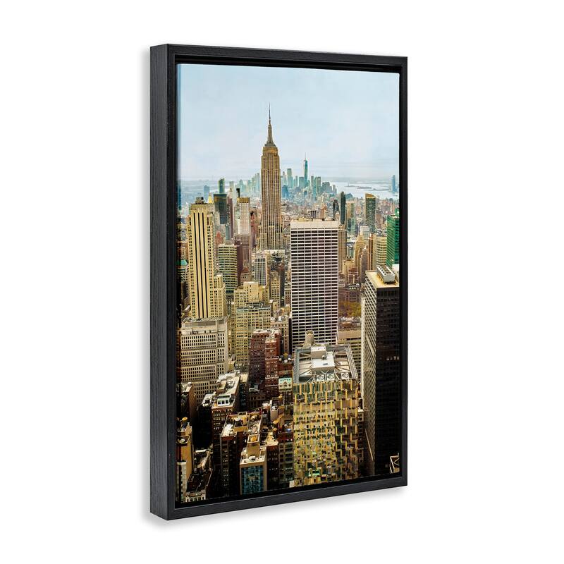 Stupell Overlooking Cityscape Buildings Framed Floater Canvas Wall Art Design By Seven Trees Design