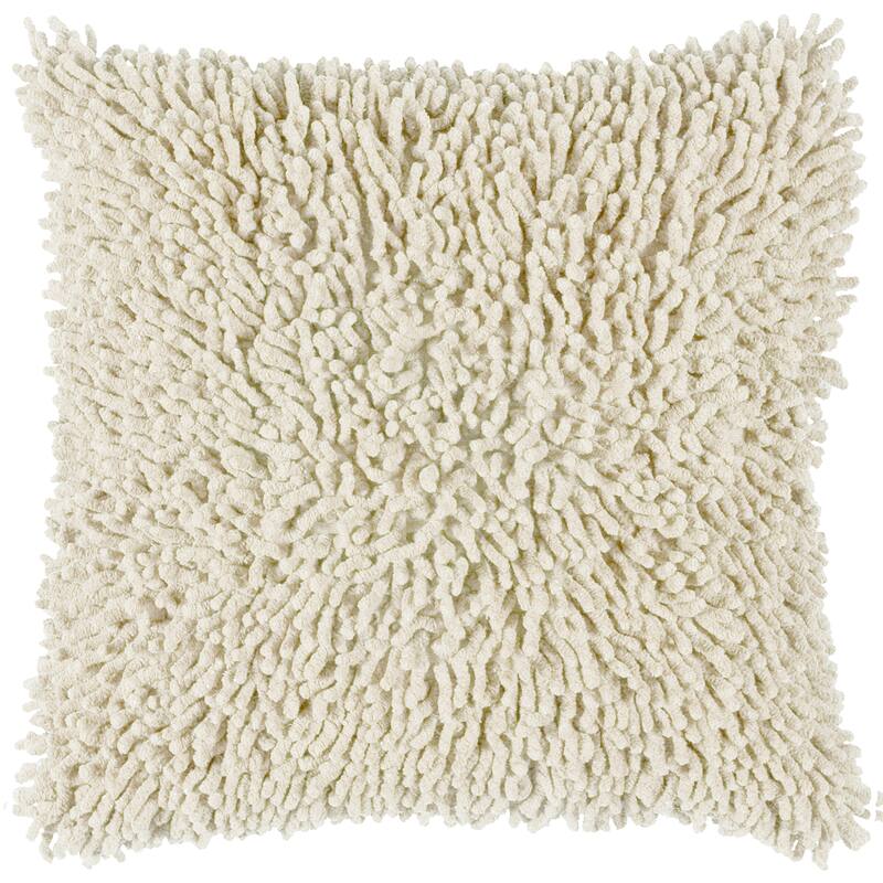 Rizzy Home Cotton Chenille Textured Throw Pillow - Ivory