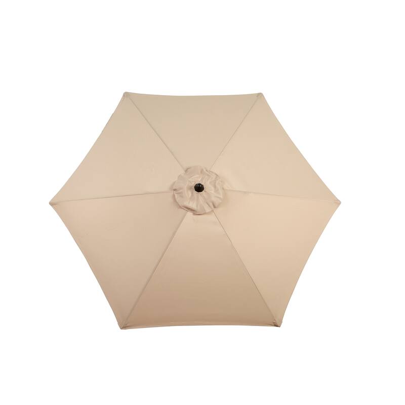8.66 ft. Steel Market Outdoor Patio Umbrella with 6 Ribs, Push Button Tilt&Crank for Deck, Pool (No Base)