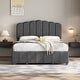 preview thumbnail 13 of 18, Upholstered Bed with 4 Storage Drawers,Wood Slat Support