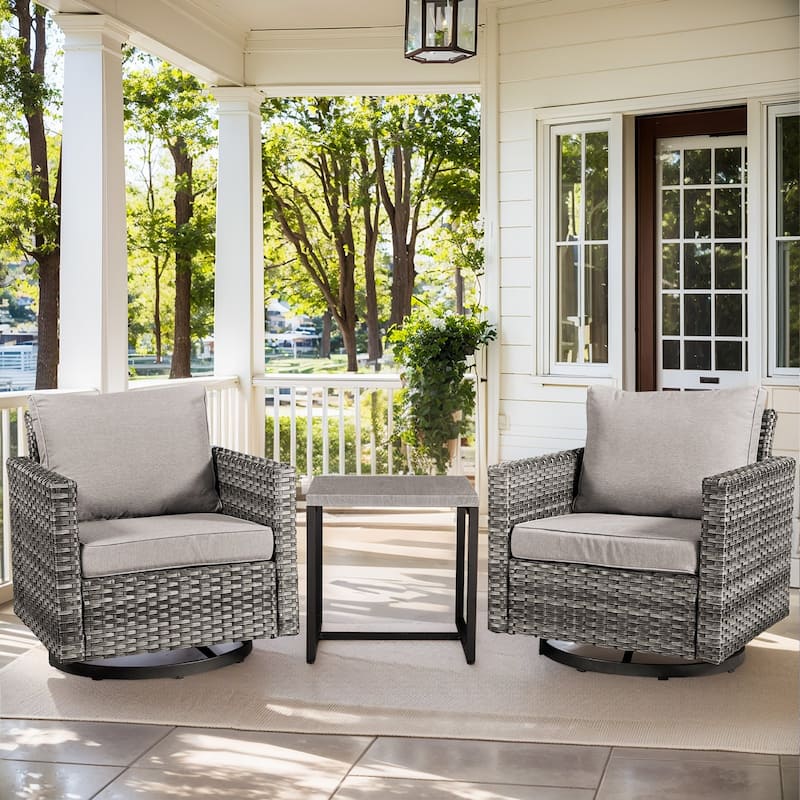 Outdoor Swivel Glider Chairs with Soft Cushion