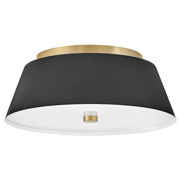 slide 2 of 6, Lark 83513 Tess 2 Light 14" Wide Flush Mount Ceiling Fixture Black