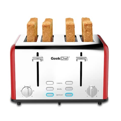 4 Slice Toaster Extra-Wide Slots Stainless Steel Toaster