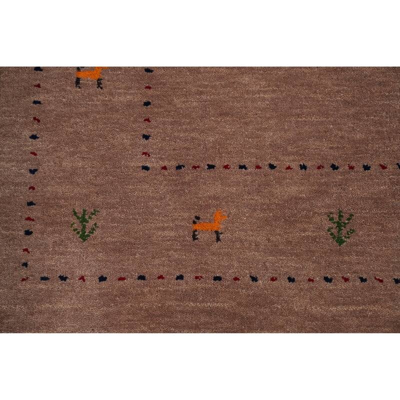 Tribal Gabbeh Oriental Accent Rug Handmade Wool Carpet - 5' 9'' X 3' 9''