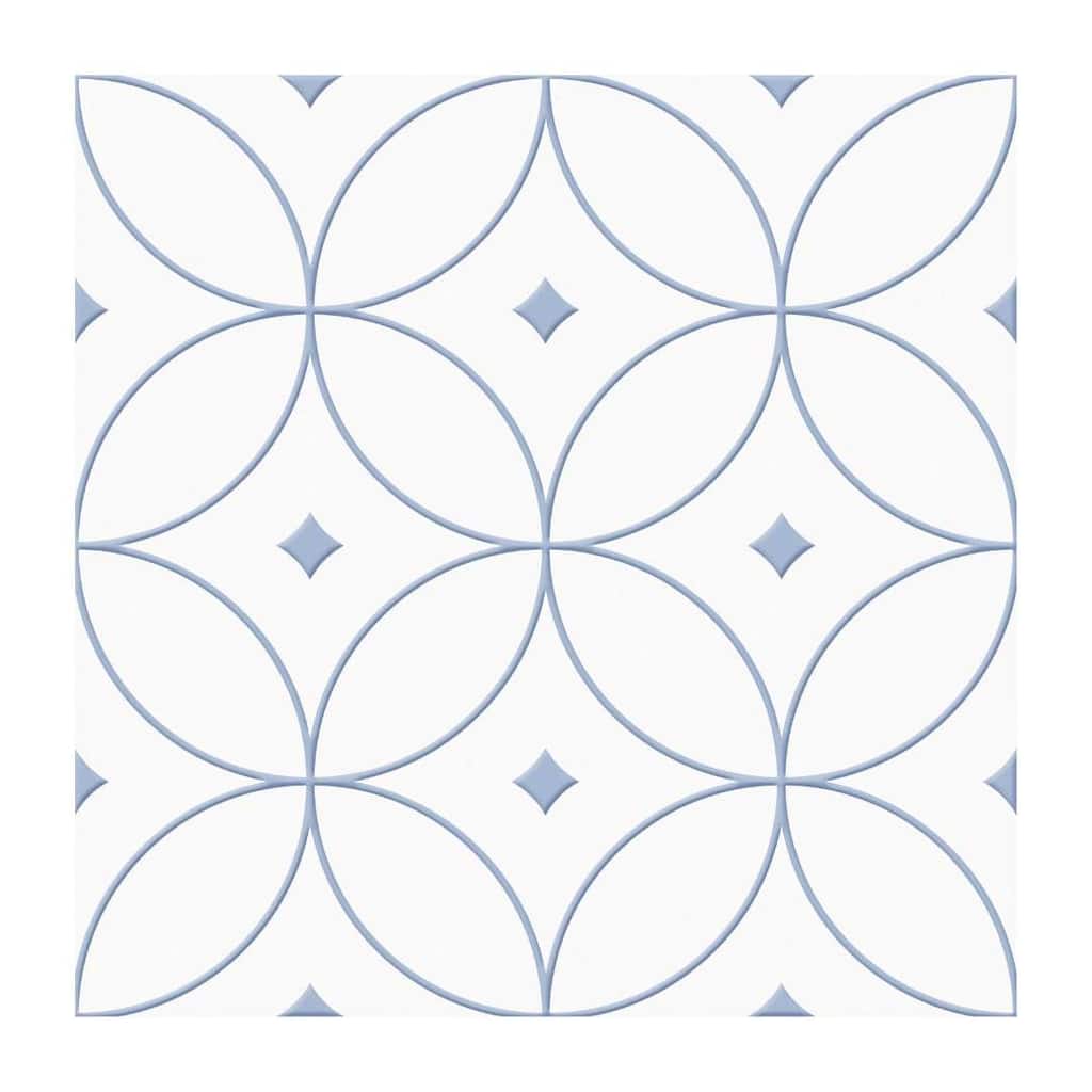 Winifred 10x10 Glossy Porcelain Encaustic Tile - Floor, Wall & Backsplash