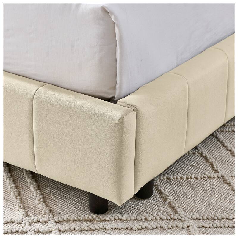 Full Size Upholstered Tufted Bed Frame for Bedroom