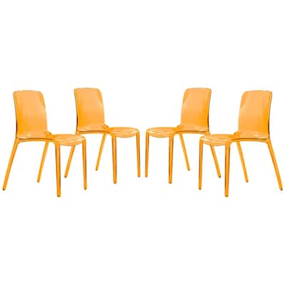 LeisureMod Murray Modern Dining Chair, Set of 4 - Black