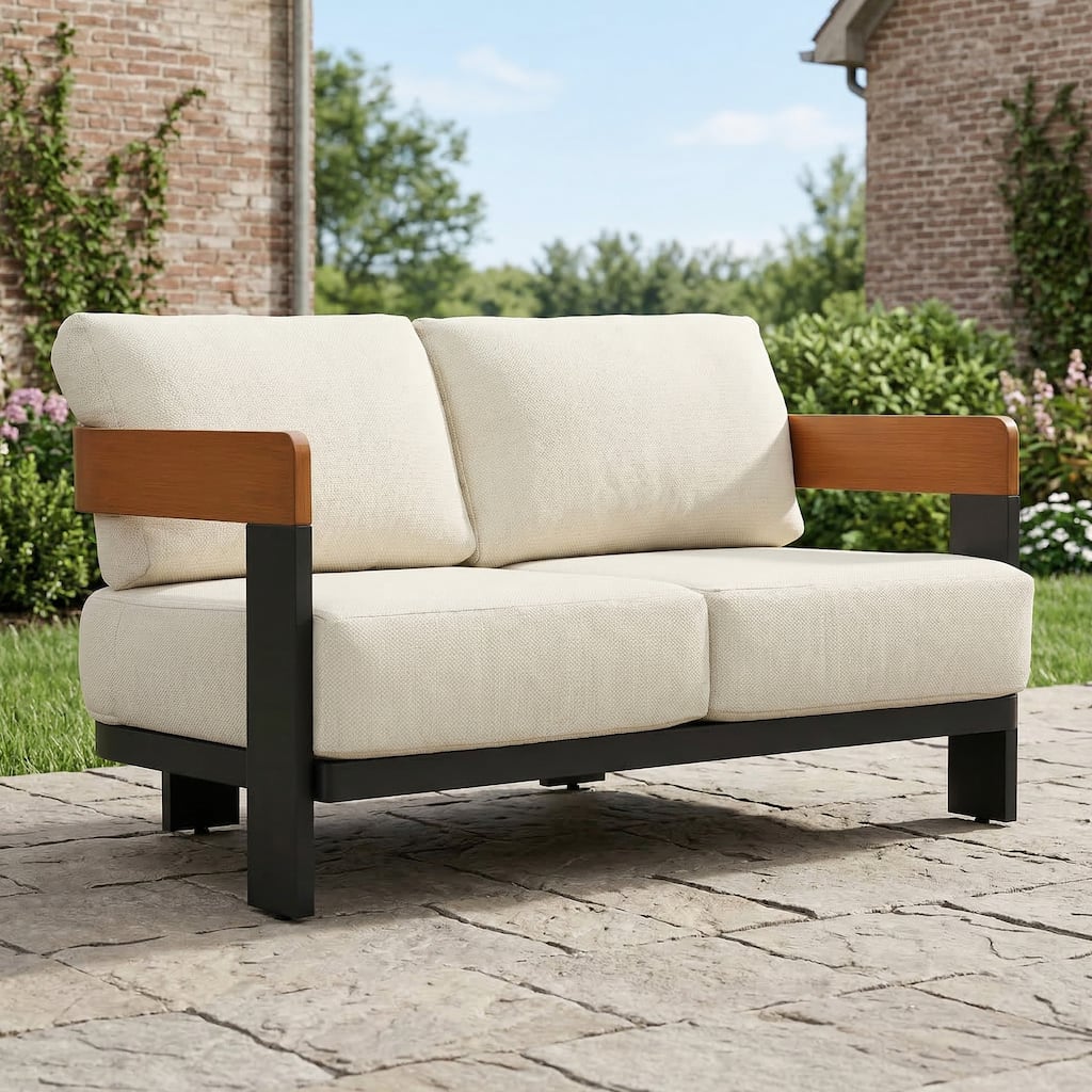 50.39'' Wide Outdoor Patio Sofa With Cushions