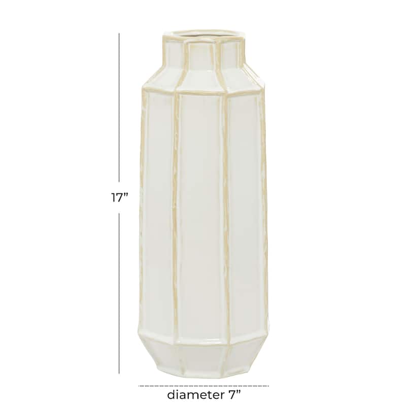Ceramic Handmade Decorative Vase - White - Roche River Decor