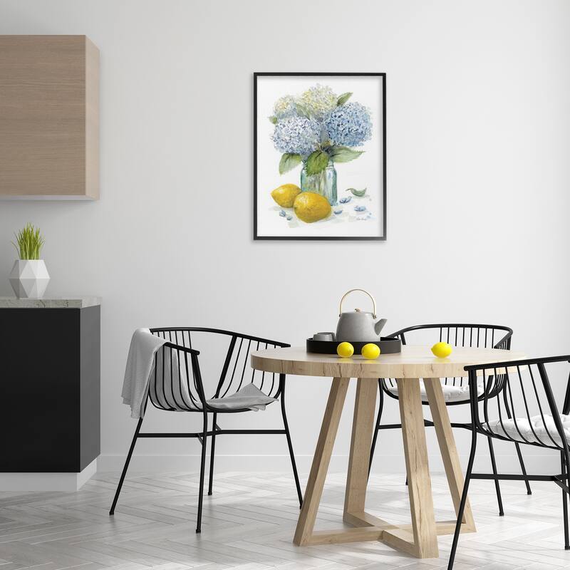 Stupell Hydrangeas & Lemons Vase Framed Giclee Art Design By Patti Bishop