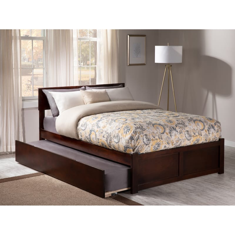 AFI Orlando Platform Bed with Footboard & Twin XL Trundle