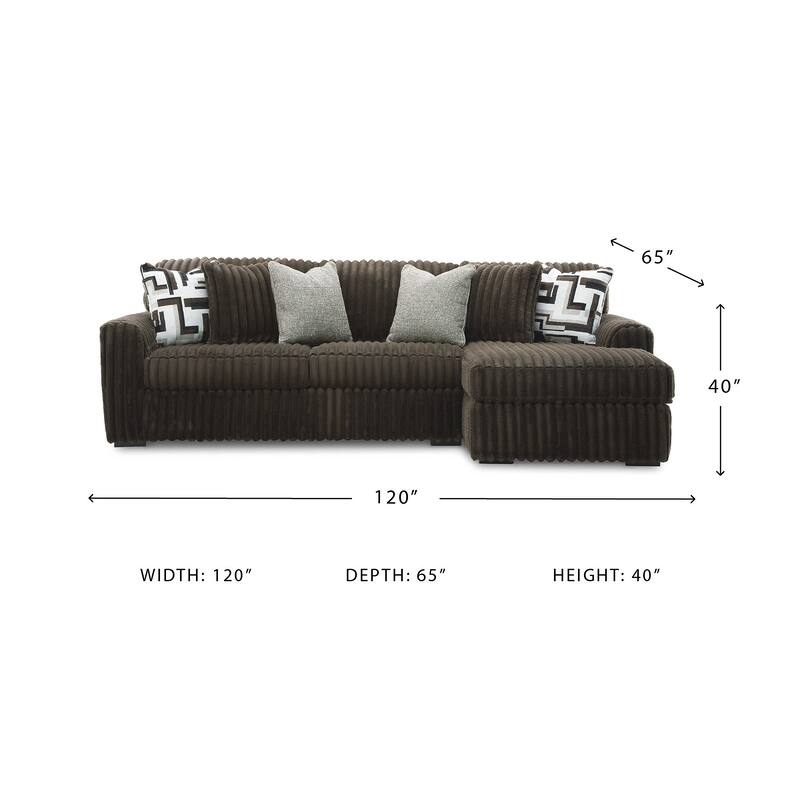 Signature Design by Ashley Midnight-madness Brown 2-Piece Sectional Sofa with Chaise - 120" W x 65" D x 40" H