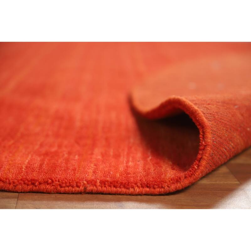 Hand Knotted Oriental 100% Wool Carpet Tribal Animal Pictorial Oranges & Rust Gabbeh Area Rug - 6' 6'' X 6' 6''