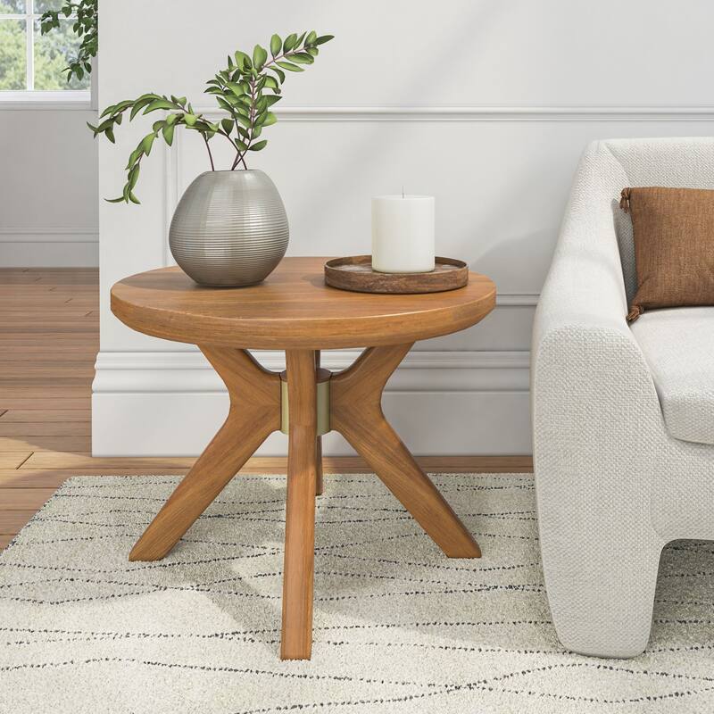 Plank and Beam Verso Round Side Table - 24"