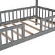preview thumbnail 21 of 32, Twin Size House Bed, Wood Platform Bed Frame with Fence, Montessori Bed with Wood Slats Support for Kids Teens Girls Boys