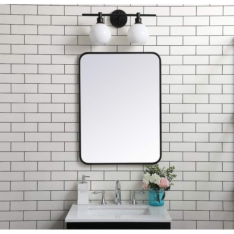 Ezra Soft Corner Metal Rectangular Mirror
