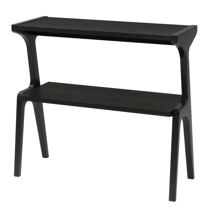 Wood 2-Tier Slim End Side Chairside Table for Living Room