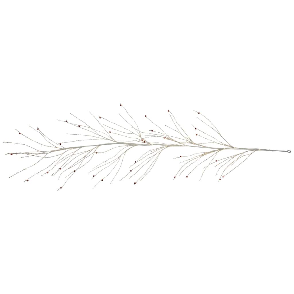 6' x 6" White Christmas Garland With Jingle Bells, Warm White Lights