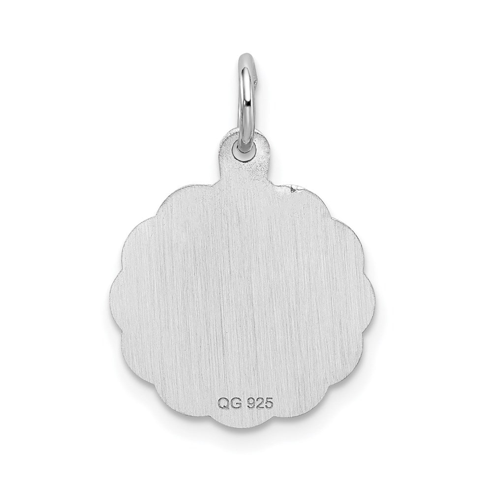 925 Sterling Silver Brocaded Initial G Charm and Pendant