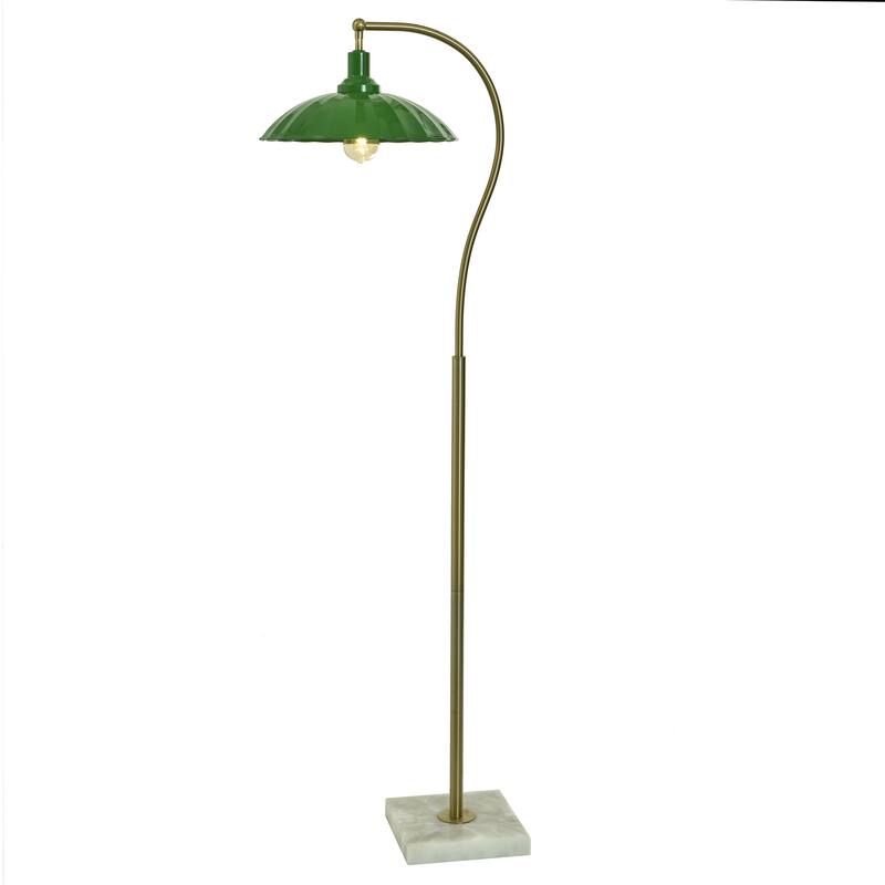 Tamara Day for Stylecraft Penelope Floor Lamp - White Marble & Polished Brass - Glossy