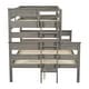 preview thumbnail 43 of 68, Wooden Bunk Bed with Ladder & Guardrails, Solid Wood Low Bunkbeds, can be Convertible into 2 Platform Bedframe