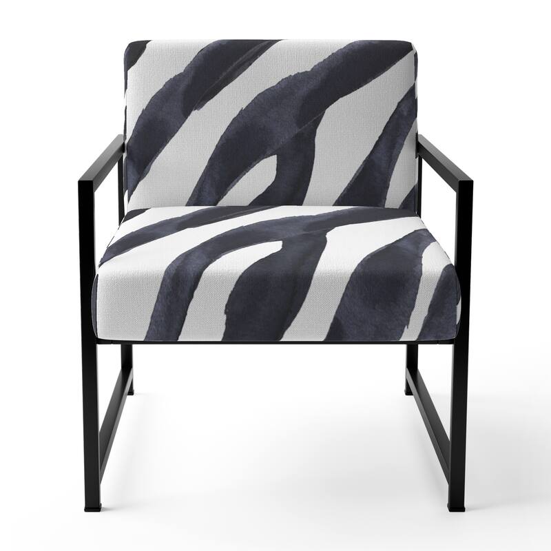 Designart "Zebra Striped " Upholstered Cabin & Lodge Accent Chair and Arm Chair
