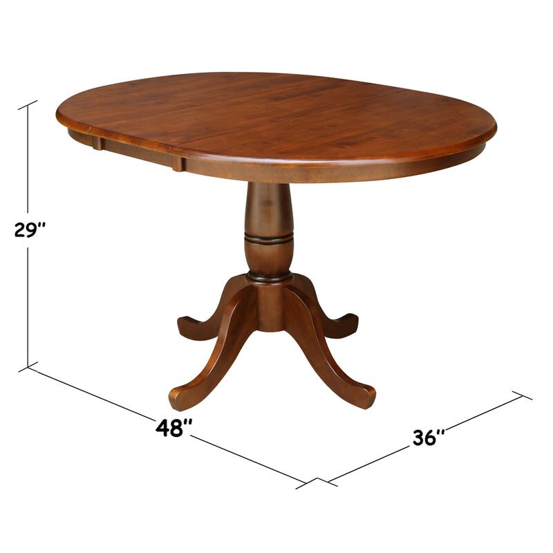 The Gray Barn Jalisco 36-inch Round Top Pedestal Table with 12-inch Leaf