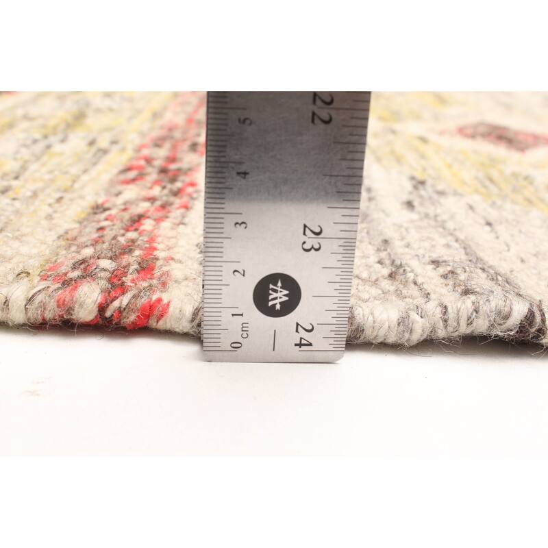 ECARPETGALLERY Flat-Weave Ankara FW Light Grey Wool Kilim - 5'8 x 7'10