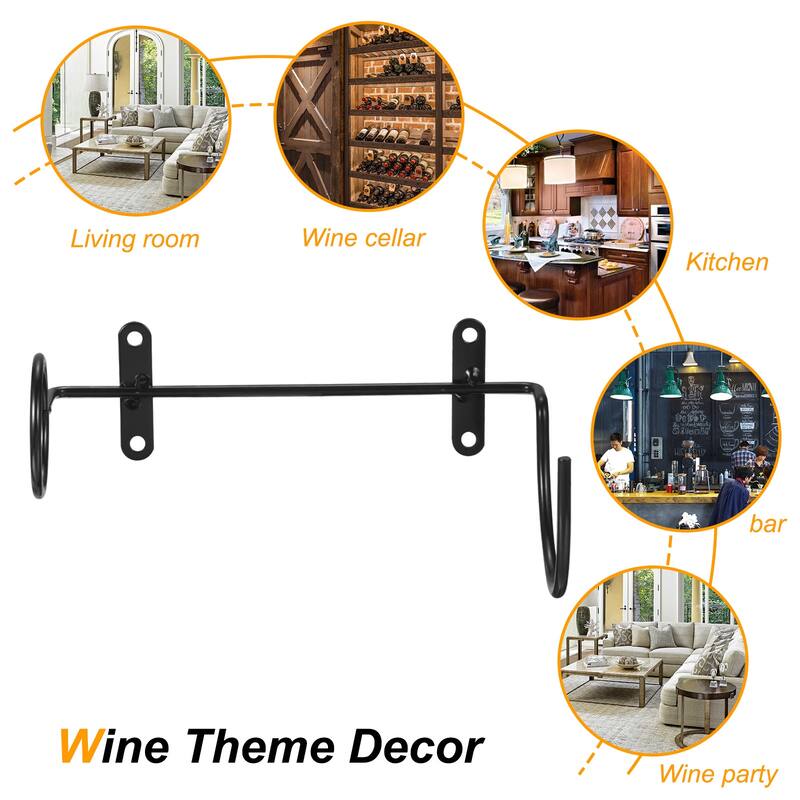 Spiral Wine Wall Holder 12 Pcs, Metal Wine Bottle Display Holder, Black Left