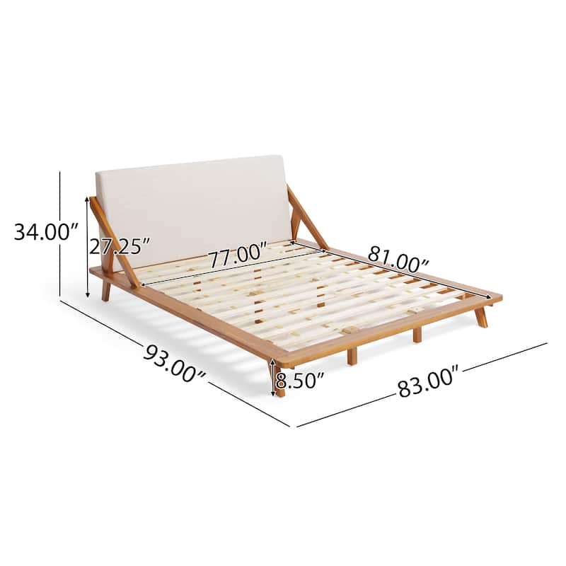 Christopher Knight Home - Breonca Modern Upholstered Platform Bed with Padded Headboard