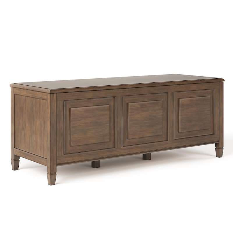 WYNDENHALL Hampshire SOLID WOOD 51 inch Wide Traditional Storage Bench Trunk - 51 W x 18 D x 20.75 H