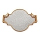preview thumbnail 4 of 7, Allan Andrews Gold Leaf Scalloped Iron Tray with Antique Mirror - 27"W x 20"D