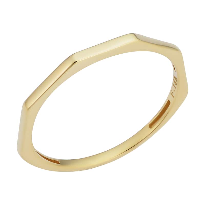 14k Yellow, White or Rose Gold Geometric Ring Minimalist Gold Jewelry for Women