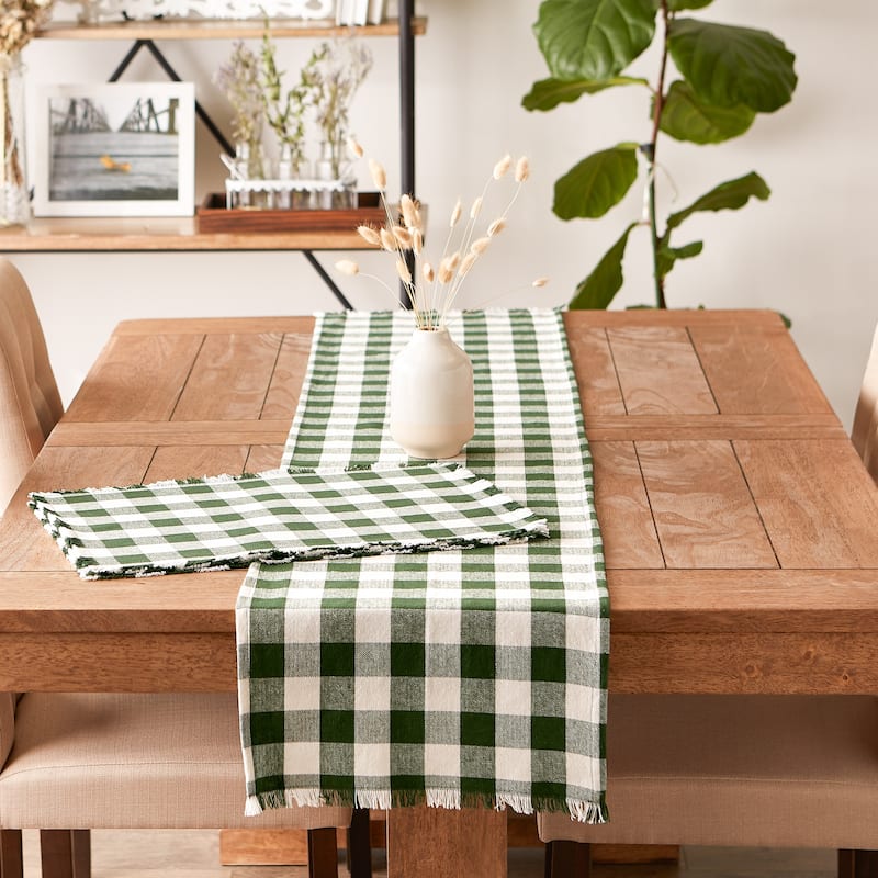 Heavyweight Check Fringed Placemat