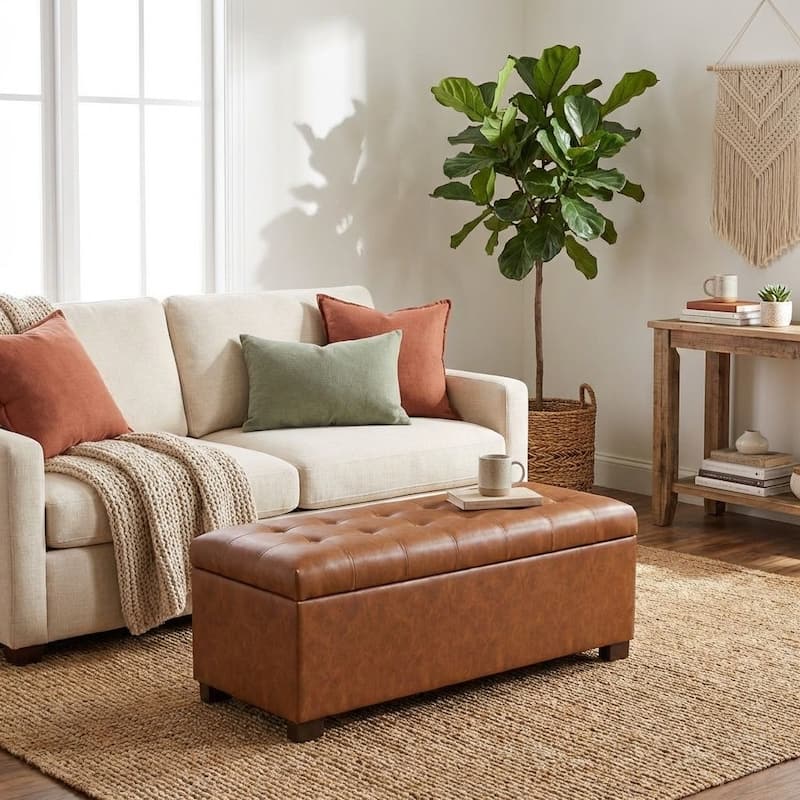 Porch & Den Camero Tufted Storage Bench