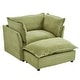 preview thumbnail 6 of 41, 47" Cozy Upholstered Armchair with Movable Ottoman, Wide Seat, Curved Armrests and Soft Pillows