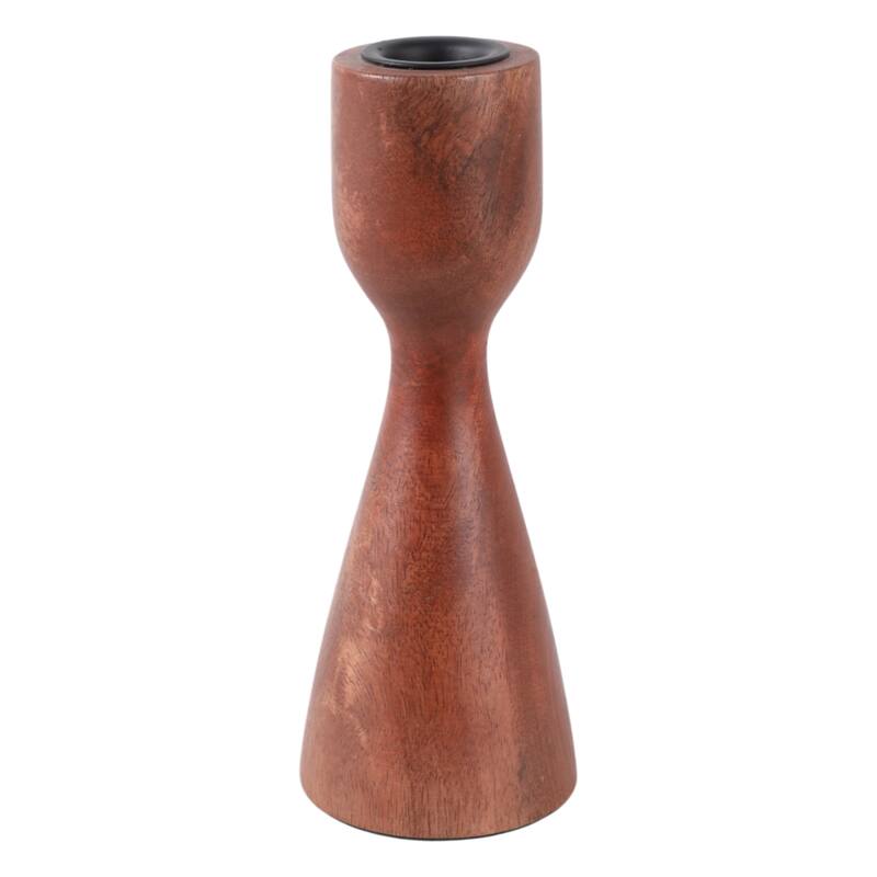 Mango Wood Taper Candle Holder Minimalist Silhouette Modern Design