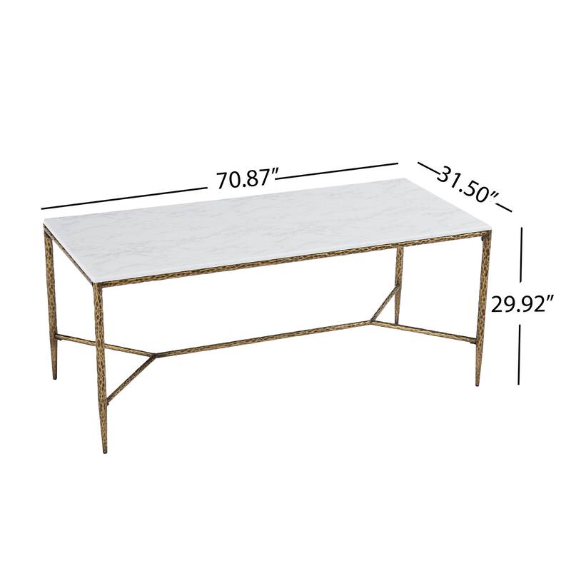 Christopher Knight Home - 7-Piece Industrial Metal Top Dining Set with Upholstered Chairs