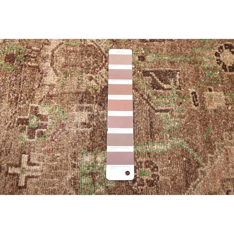 ECARPETGALLERY Hand-knotted Antalya Vintage Brown Wool Rug - 3'1 x 10'4