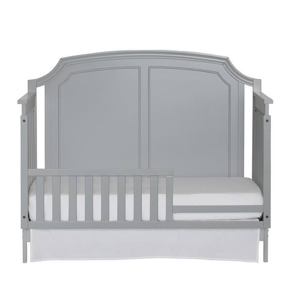 slide 2 of 9, HomeRoots Gray Solid and Manufactured Wood Standard Four In One Convertible Crib - 56